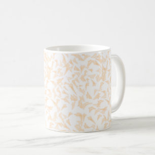 Tasse à café à motif feuille beige