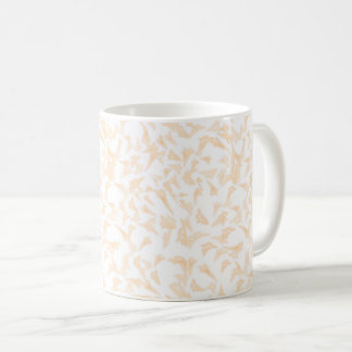 Tasse à café à motif feuille beige