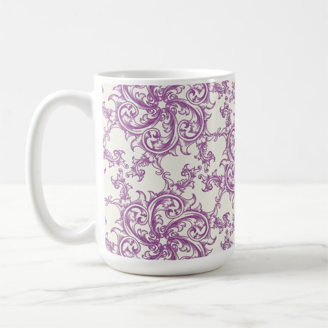 tasse à café à motif floral médiéval (Gauche)