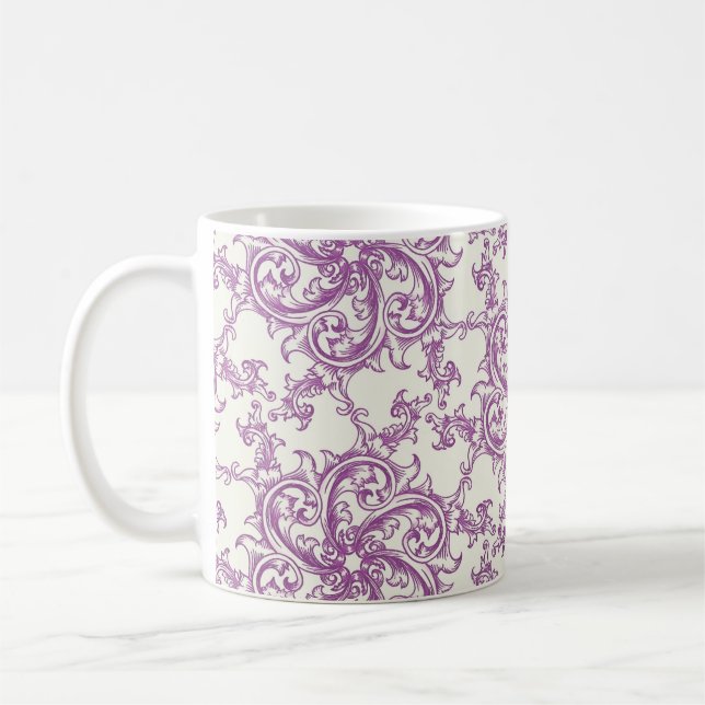tasse à café à motif floral médiéval (Gauche)