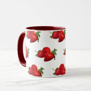 Tasse à café à motif fraise Tasse aux fruits rou