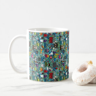 Tasse à café à motif gribouillis coloré Dessin a