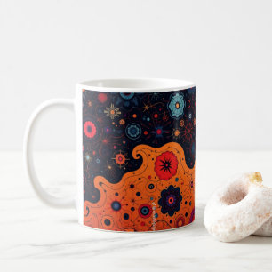 Tasse à café à motif gribouillis coloré Dessin a