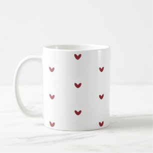 Tasse à café à motif minimaliste de petits cœurs r