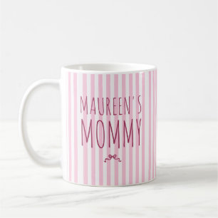 Tasse à café à motif rayures avec nom personnalisé
