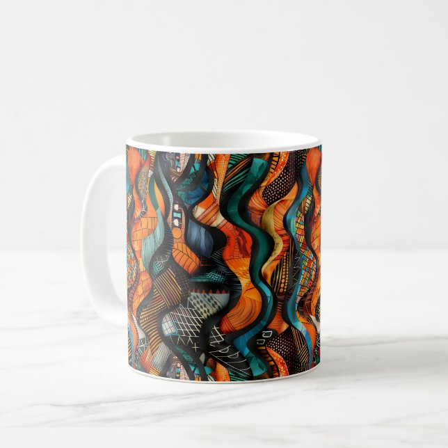 Tasse à café à motif tribal africain (Devant gauche)