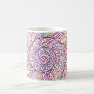 Tasse à café à spirale de coquillage abstrait à en