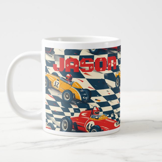 Tasse à café à thème de voiture de course (Gauche)