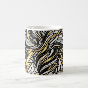 Tasse à café abstraite avec éclatement de nuage or