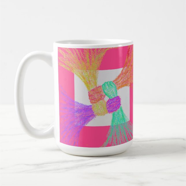 Tasse à café abstraite colorée (Gauche)