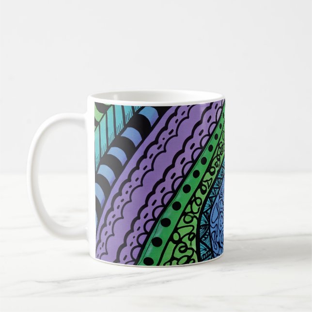 Tasse à café abstraite Rêves en bleu (Gauche)