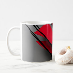 Tasse à café abstraite rouge et noir moderne
