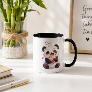 Tasse à café accent Cute Panda buvant du Bubble Te