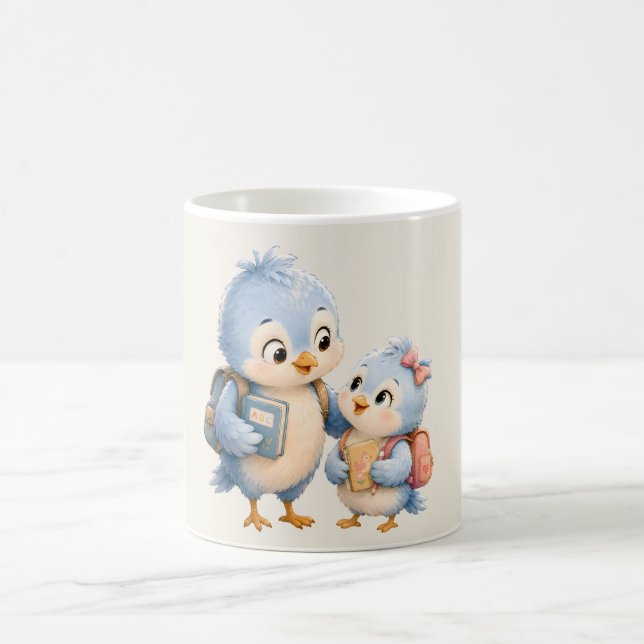 Tasse à café accent oiseau bleu mignon (Centre)