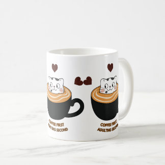 Tasse à café adulte en second lieu, café d'abord M