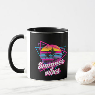 Tasse à café ambiance tropicale coucher de soleil 