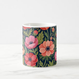 Tasse à café Anémones & Papillons Abstraits