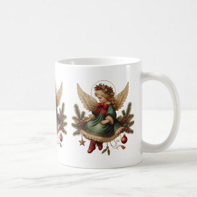 Tasse à café Ange de Noël Vintage (Droite)