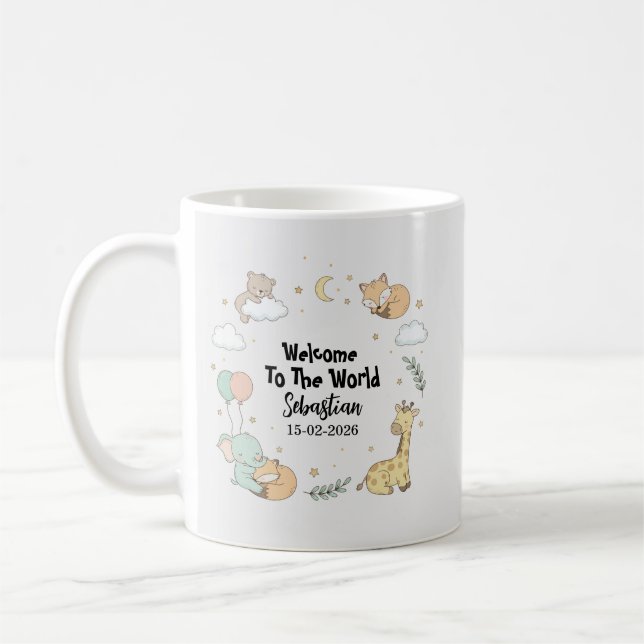 Tasse à café Animaux Bienvenue dans le Monde (Gauche)