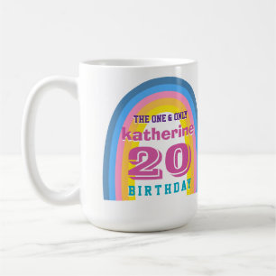 Tasse à café anniversaire annuel Retro Rainbow