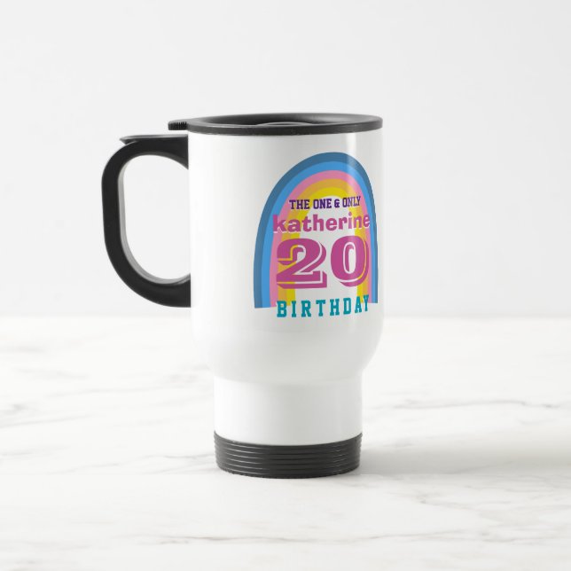 Tasse à café anniversaire annuel Retro Rainbow (Gauche)