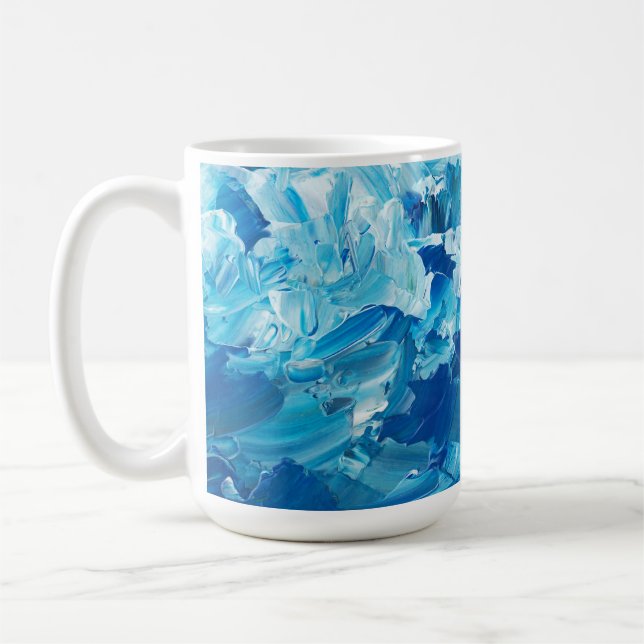 Tasse à café aquarelle bleue (Gauche)