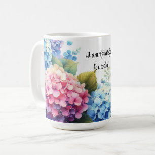 Tasse à café aquarelle hydrangeas Gratitude