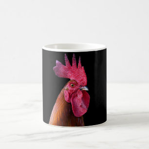 Tasse à café au coq (arrière - plan noir)