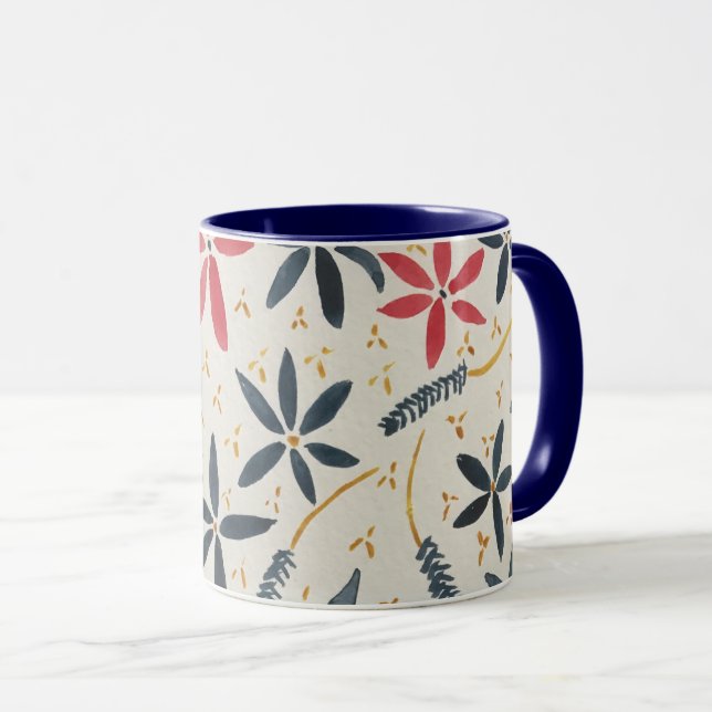 Tasse à café au design floral (Devant droit)