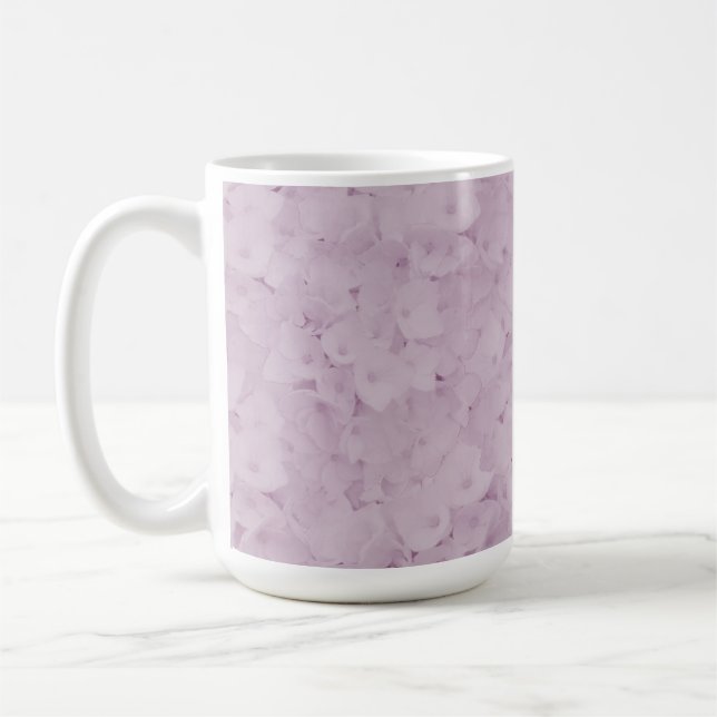 Tasse à café aux Hortensias Rose Tendre (Gauche)