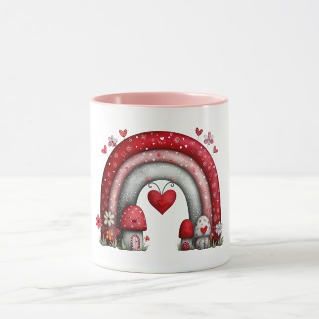 Tasse à café avec arc-en-ciel d'amour piqué (Centre)