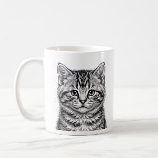 Tasse à café avec chaton American Shorthair