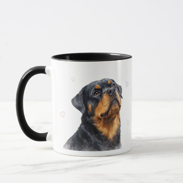 Tasse à café avec chien de race Rottweiler (Gauche)