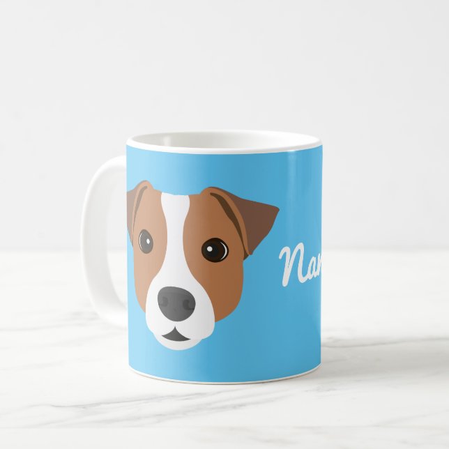 Tasse à café avec chien Jack Russell (Devant gauche)