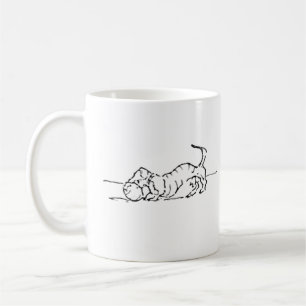 Tasse à café avec chien saucisse en ligne artistiq