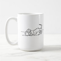 Tasse à café avec chien saucisse en ligne artistiq