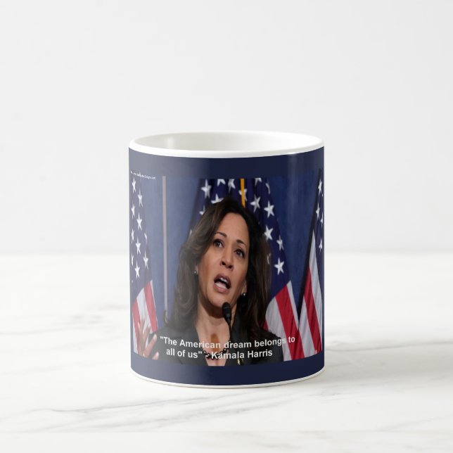 Tasse à café avec citation de Kamala Harris & Rêve (Centre)