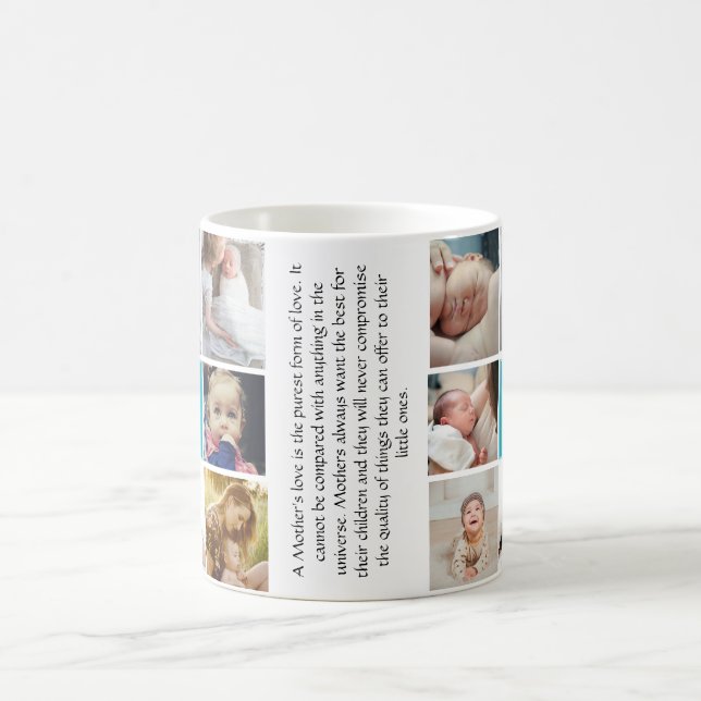 Tasse à café avec collage de 8 photos pour la prem (Centre)