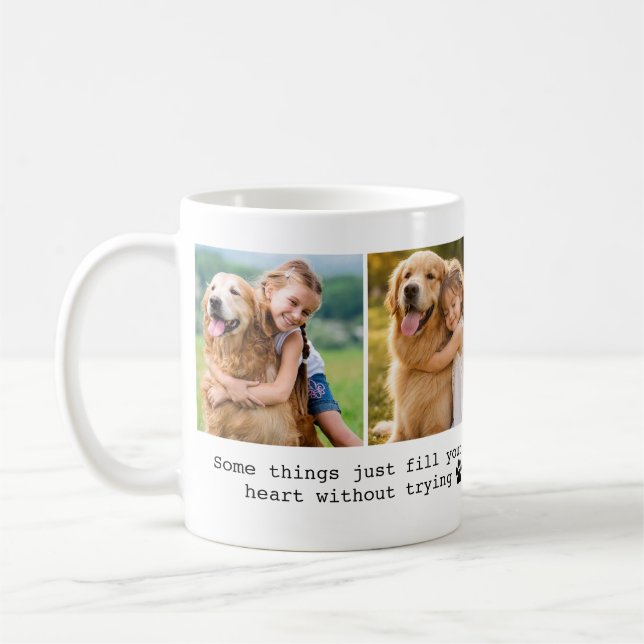 Tasse à café avec collage de photos et citation su (Gauche)