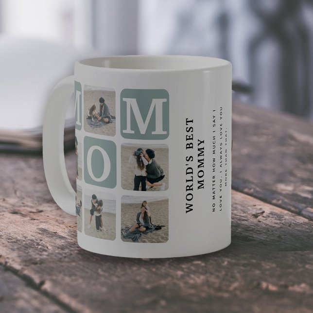 Tasse à café avec collage de photos 'Meilleure Mam (Créateur téléchargé)