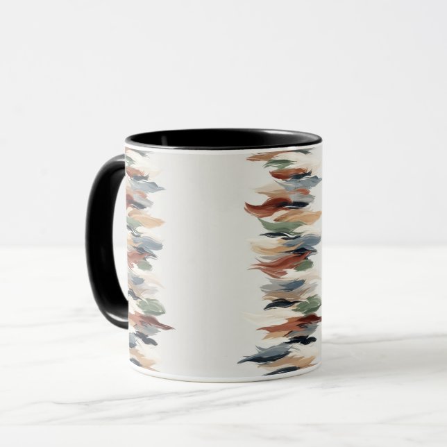 Tasse à café avec coup de pinceau vertical abstrai (Devant gauche)