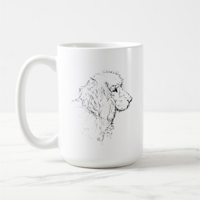Tasse à café avec croquis de Cocker Spaniel – Lign (Gauche)