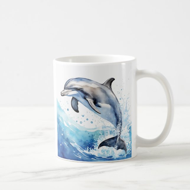 Tasse à café avec dauphin design dessus (Droite)