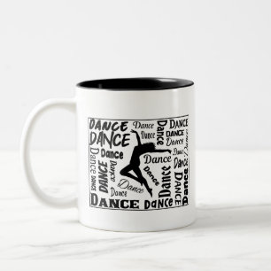Tasse à café avec design de danse dessus. Vous app