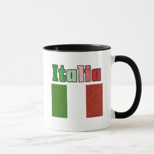 Tasse à café avec drapeau vintage de l'Italie