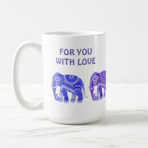 TASSE À CAFE AVEC ÉLÉPHANTS BLEUS REFROIDIS