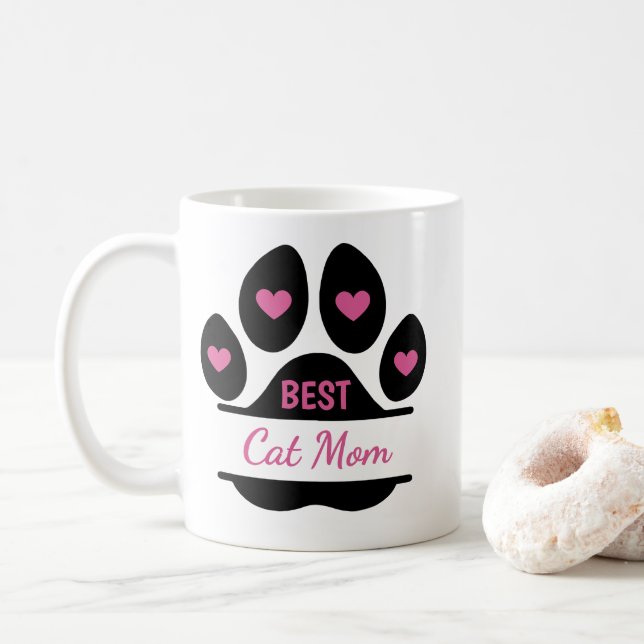 Tasse à café avec empreinte de patte pour la meill (Avec donut)