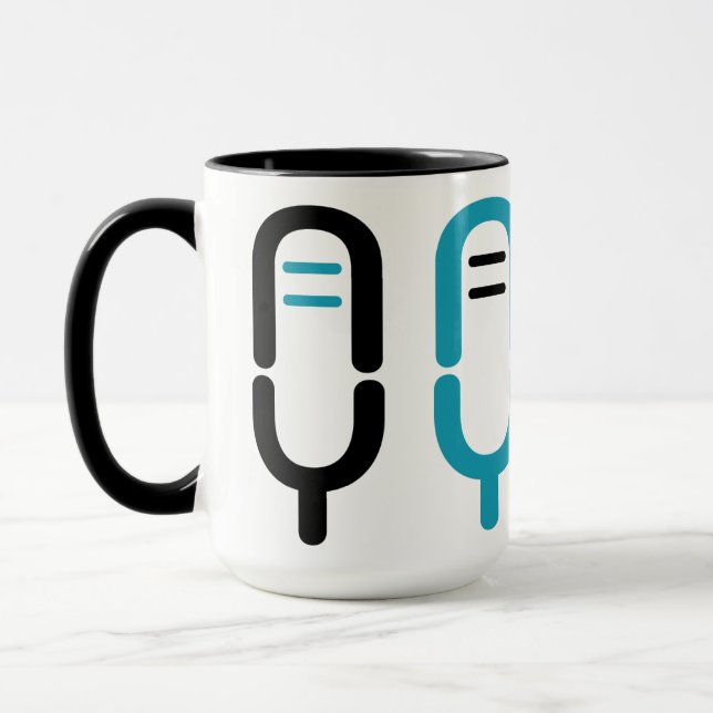 Tasse à café avec enveloppe de logo de microphone  (Gauche)