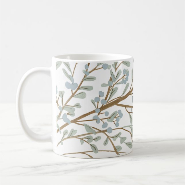 tasse à café avec feuilles et branches d'arbres (Gauche)