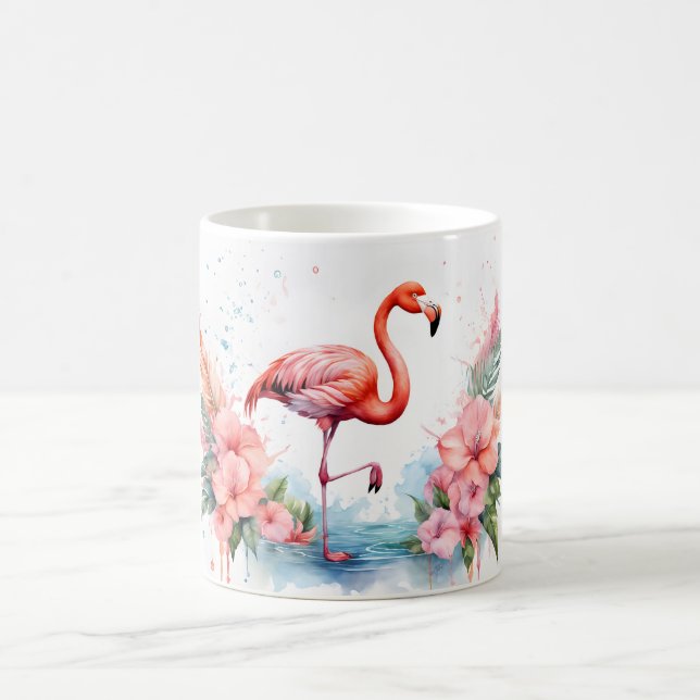 Tasse à café avec flamant rose imprimé (Centre)